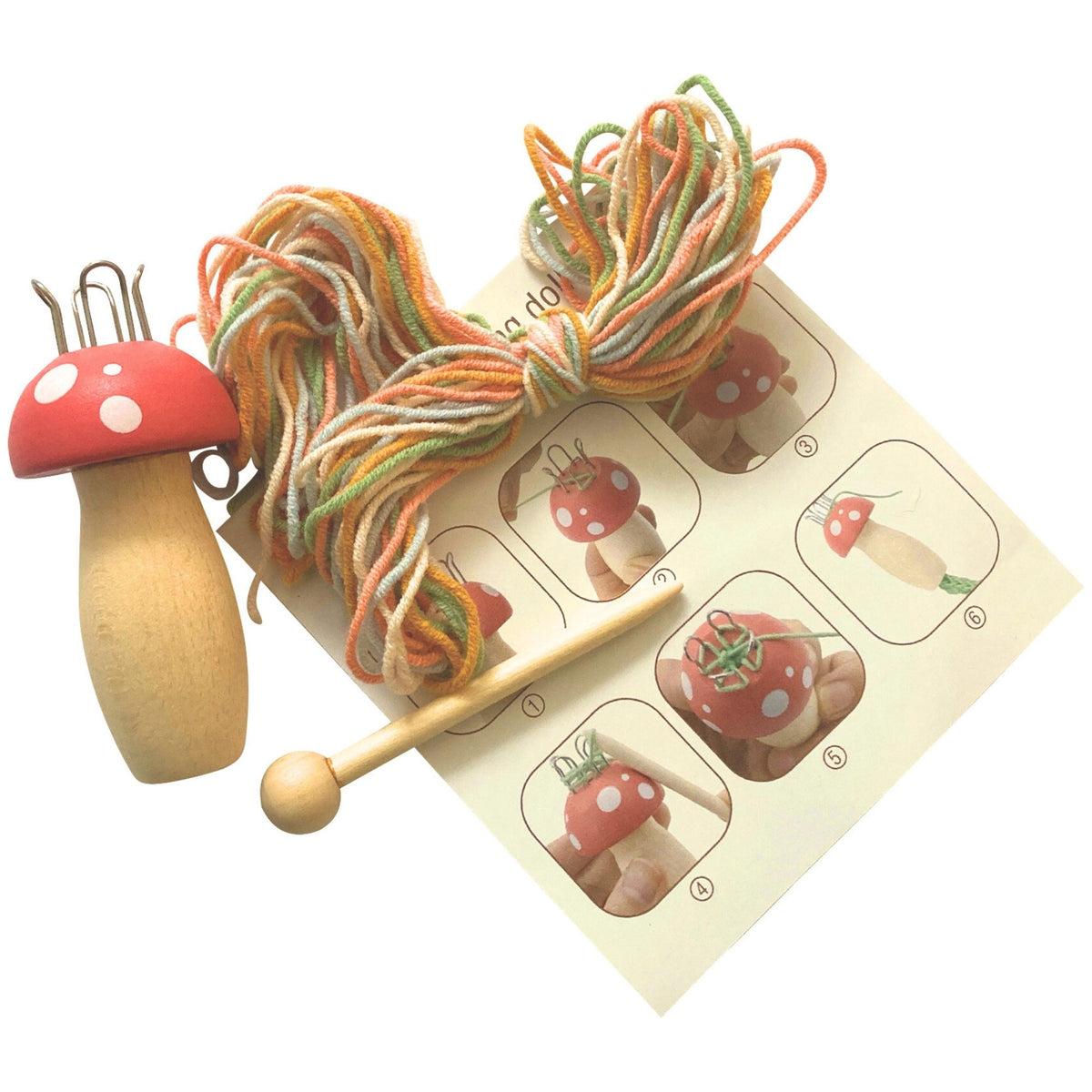 Wooden Knitting Mushroom