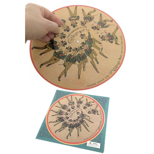 Disappearing College Boy, Victorian Optical Illusion Puzzle Wheel