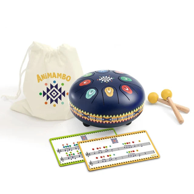 Animambo Blue Metal Tongue Drum – 8 Notes