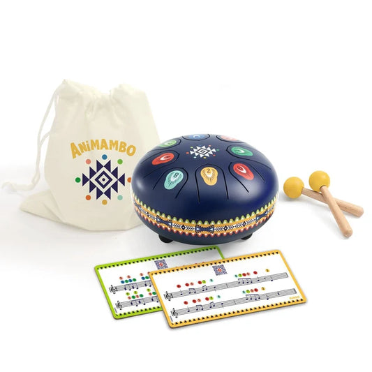 Animambo Blue Metal Tongue Drum – 8 Notes